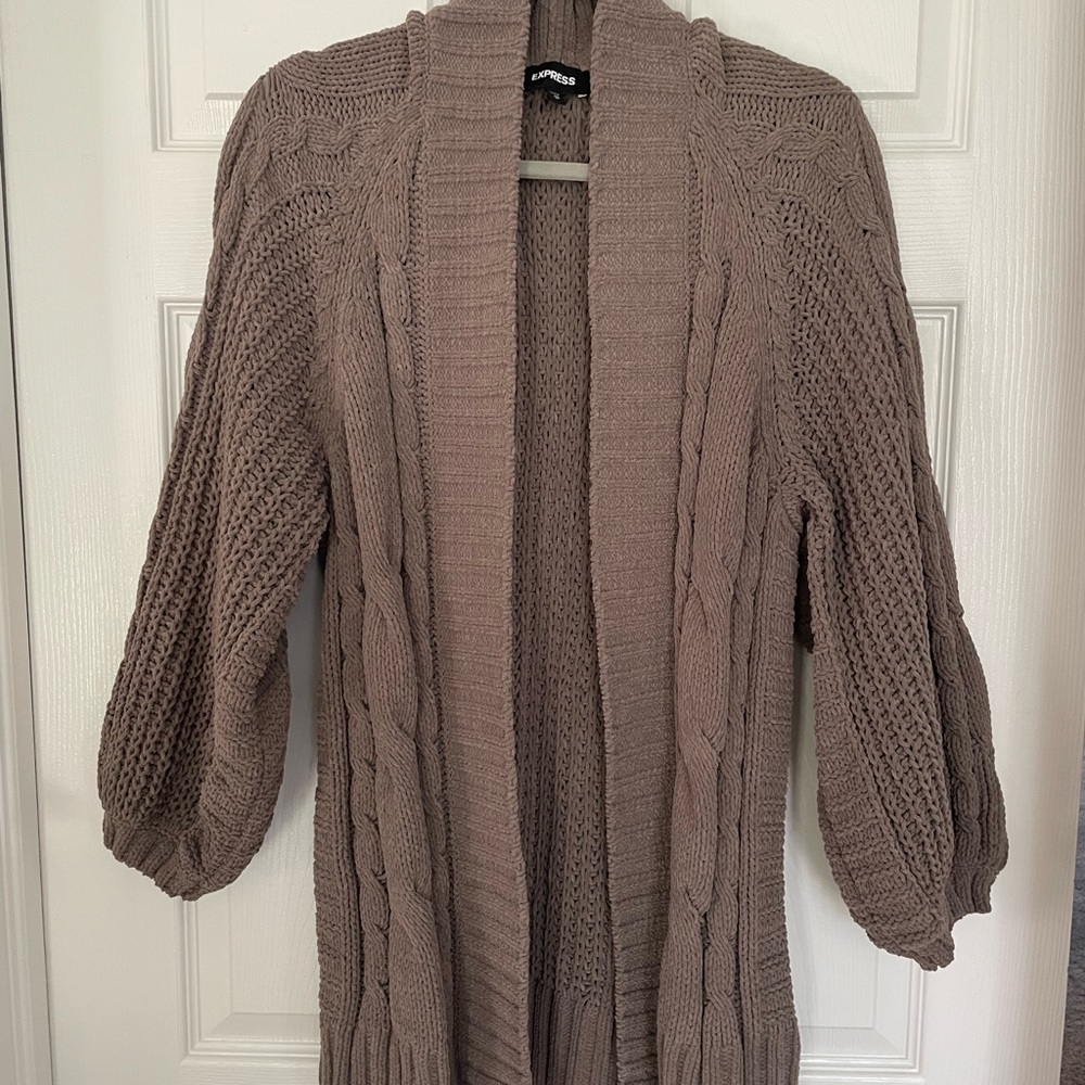 Express Cozy Brown Cable Knit Sweater